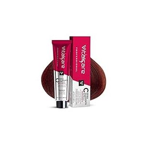 Vitalcare | Professional - Coloration Permanente Professionnelle, Cr&egrave;me Colorante Cheveux, Teinture Cheveux avec Prot&eacute;ines de Soie, n&deg; 5/6, Rouge Feu, 100ml