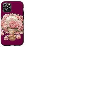 Montgolfière flottante pour bébé ours rose pivoine fleur Coque pour iPhone 11 Pro