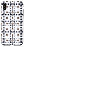 Carrelage &eacute;gyptien (2) octogonal Ambre et Bleu Personnel Coque pour iPhone XS Max