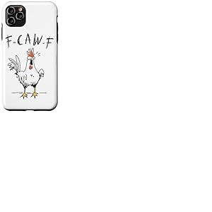 F-caw-f Poulet Rigolo Costume De Carnaval Poulet Coque pour iPhone 11 Pro Max