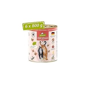 GranataPet Delicatessen Nourriture Humide pour Chats à la Dinde et aux crevettes - Nourriture pour Chats - Nourriture pour Les gourmets - sans céréales et sans Sucre - 6 x 800 g