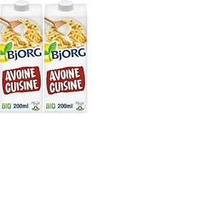 BJORG - Avoine Cuisine Bio - 100% Végétal, Pauvre en Acides Gras Saturés - 200 ml (Lot de 2)