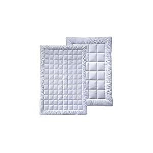 Billerbeck Couette en Fibres S20 – Nombreuses Tailles et Variantes, Coton, weiß, 155x220 cm