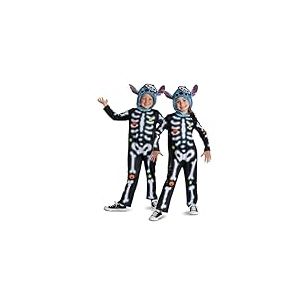 Disney-Stitch Déguisement Skeleton-Costume pour enfants sous licence officielle,inspiré de Lilo Stitch,parfait pour les soirées habillées et les fêtes-Avec Capuche à Oreilles pour être comme Stitch