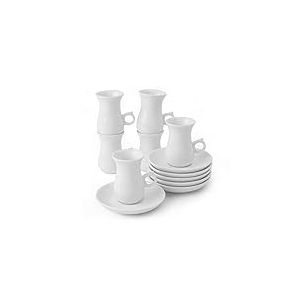 Holst Porzellan Tasses à thé turc avec soucoupe en porcelaine blanche TT 01 FA1 0,08 l