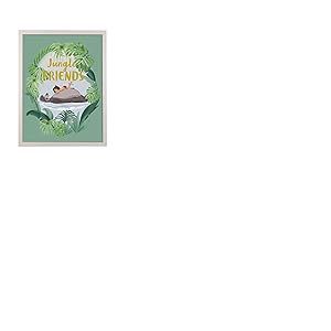 Komar Cadre photo en bois blanc avec tableau mural Jungle Book Friends en set – Dimensions : 30 x 40 cm – Décoration murale pour enfants