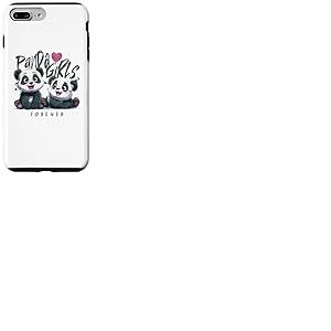 Illustration en Forme de c&oelig;ur de b&eacute;b&eacute; Mignon pour Toujours des Filles Panda Coque pour iPhone 7 Plus/8 Plus