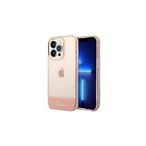 Guess GUHCP14XHGCOP Coque Rigide pour iPhone 14 Pro Max 6,7" Rose/Rose Translucide