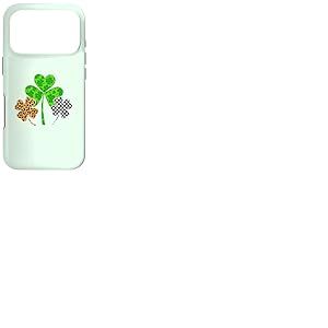 Three Clover Shamrocks Leopard Buffalo Plaid St Patrick Coque pour iPhone 17 Pro
