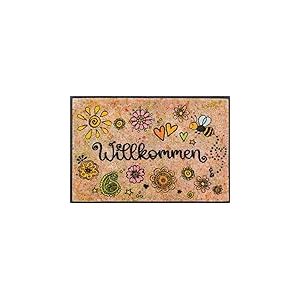 Wash+Dry Tapis de Sol, Bring Glück 50x75cm, intérieur et extérieur, Lavable