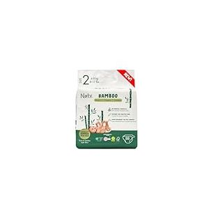Naty Bamboo - Couches pour Bébé en fibres de viscose de bambou – Douceur soyeuse, Couches à base de plantes, Testées dermatologiquement pour peau sensible et super absorbantes (Taille 2, 88 unités)