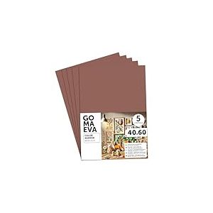 m-office Feuilles en caoutchouc Eva color&eacute;es, gomme cr&ecirc;pe pour scrapbooking, &eacute;cole, cartons cr&eacute;atifs, travaux manuels, g&acirc;teaux sc&eacute;nographiques, &eacute;cole ou projets artistiques 40 x 60 cm (marron, 5 uds)
