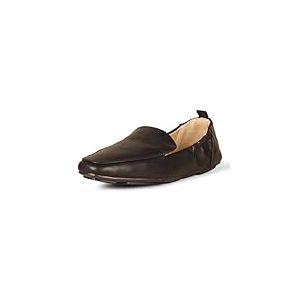 Amazon Essentials Mocassins Doux sans Lacets, Bout Carré Femme, Noir Faux Cuir, 42 EU