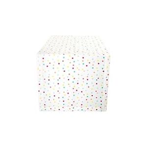 DII Chemin de Table réutilisable et Lavable en Machine, Coton, confettis Multicolores, 35,6 x 274,3 cm