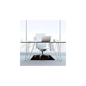 Floortex Cleartex Tapis de Protection de Sol en Vinyle sans phtalates, pour moquettes à Poils Bas, jusqu'à 6 mm de Hauteur Totale, 116 x 150 cm, rectangulaire, Noir