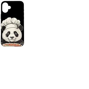 Joli panda avec une délicieuse tenue de pizza Coque pour iPhone 16 Plus