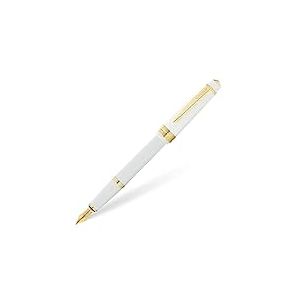 Cross Bailey Light Stylo-plume F avec emballage cadeau Blanc avec ferrures dor&eacute;es 1 pi&egrave;ce (1 pi&egrave;ce)