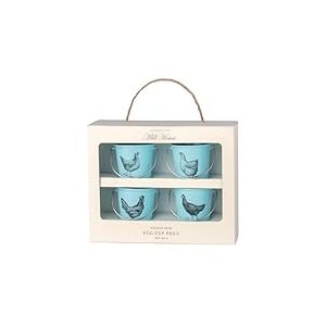 Eddington Vintage Lot de 4 coquetiers en Forme de Poule Bleu