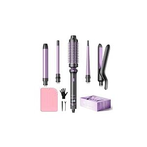 Boucleur à Cheveux BESTOPE PRO 5 en 1 - Fer à Boucler Avec un Lisseur Cheveux,Brosse Thermique, Boucleur Wavy (9 mm-25 mm),Fer à Friser Kit - Température Réglable,Pour Les Voyages et Les Cadeaux