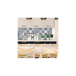 30 Stickers adh&eacute;sifs carrelages | Sticker Autocollant Carreaux de ciment - Mosa&iuml;que carrelage mural salle de bain et cuisine | Carreaux de ciment adh&eacute;sif mural - azulejos - 20 x 20 cm - 30 pi&egrave;ces