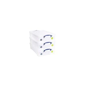 Really Useful Lot de 3 boîtes de rangement en plastique Transparent 33 l