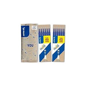 PILOT - 2 Etuis de 6 Recharges FriXion pour stylo effaçable. Compatibles FriXion Ball et FriXion Ball Clicker - Bleu - Pointe Moyenne