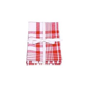 Dexam Love Colour Lot de 3 torchons Extra Larges Rouge écarlate, 100% Coton, 91x61