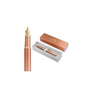Parker IM Writing Rituals Stylo plume | Orange exaltant avec d&eacute;grad&eacute; | Finitions or | Plume fine | Encre bleue | Coffret cadeau