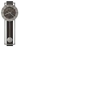 Howard Miller Cass City II 549-544 Horloge Murale rectangulaire en métal argenté Vieilli avec Panneau en ébène satiné, décoration d'intérieur, Pendule et Mouvement à Quartz