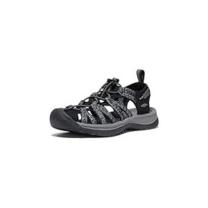 KEEN Femme Whisper Sandale, Black/Steel Grey, 56 EU