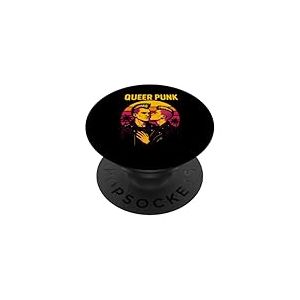 Chemise gay punk rebelle arc-en-ciel LGBTQ PopSockets PopGrip Adhésif