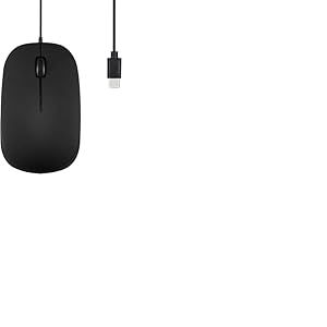 Perixx PERIMICE-201C USB Souris Optique câblée de Type C à 3 Boutons, Molette de Défilement, 1000 DPI, Noir