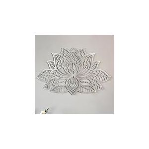 Colorfull Worlds D&eacute;coration murale en m&eacute;tal mandala 3D | en m&eacute;tal pour chambre &agrave; coucher | Cadeau de pendaison de cr&eacute;maill&egrave;re | D&eacute;coration de bureau | Cadeau de Nouvel An | 67 x 43 cm | Argent&eacute;