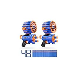 XSHOT Insanity Micro Blaster de ZURU avec 48 fléchettes en Mousse avec Technologie Air Pocket et Rangement de fléchettes, Jouet d’extérieur pour garçon et Fille, Adolescent, 2PK (48 fléchettes)