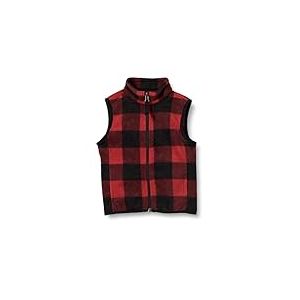 Amazon Essentials Gilet en Molleton Polaire Gar&ccedil;on, Rouge Gros Carreaux Western, 6-7 Ans