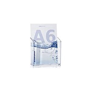 VITAdisplays Lot de 5 porte-brochures de table format A6 en tant que support de flyer, porte-brochures transparent et support de table stable pour cartes postales et d&eacute;pliants A6