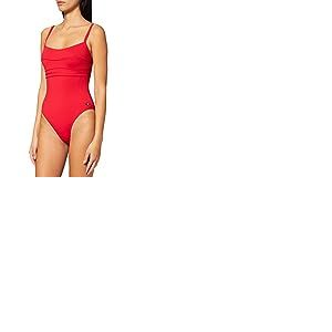 Haute pression A1001 - Maillot de bain une pièce - Uni - Femme - Rouge,FR: 48 (Taille faricant: 48)