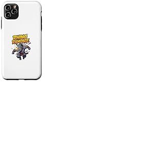 Rhino Rampage Rhinoc&eacute;ros dr&ocirc;le de Dessin anim&eacute; | Personnage Coque pour iPhone 11 Pro Max