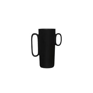 Bloomingville Vase d&eacute;coratif avec poign&eacute;es asym&eacute;triques Noir