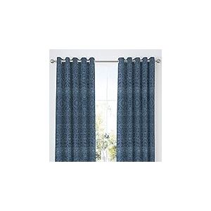 Dreams & Drapes Rohini Paire de Rideaux pliss&eacute;s Bleu 168 x 183 cm
