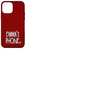 Emma's Phone Emma Nom personnalisé Blanc Bordeaux Rouge Coque pour iPhone 12 mini