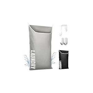 DONAQ Panier à linge suspendu – Sacs de rangement pour économiser de l'espace sur la porte – Panier derrière la porte pour vêtements sales – Panier mural pour salle de bain – Organiseur lavable pour