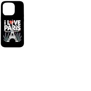 I Love Paris Tour Eiffel Vibes Lavande Coque pour iPhone 15 Pro