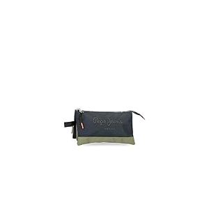 Pepe Jeans Cromwell Trousse Triple Noir 22x12x5 cm Polyester, Noir, Talla única, Trousse Triple