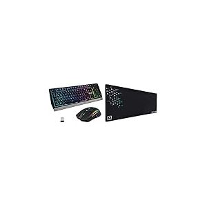 The G-Lab Combo Tungsten - Ensemble Clavier et Souris Gamer sans Fil Rétro Éclairés - Clavier Gaming Wireless AZERTy + Souris Gamer Wireless 2400 DPI - Pack Clavier Souris & Pad – Tapis de Souris