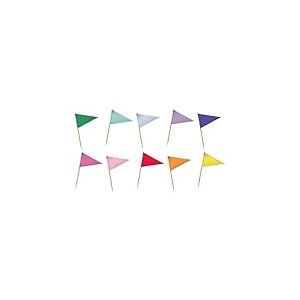 Folat Décoration d'anniversaire colorée-Piques drapeau-Stripetastic-10 pièces-Articles de fête pour enfants et adultes, 27771, Multicolore