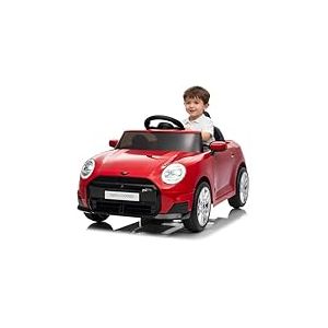 Garvee Voiture &Eacute;lectrique Enfant sous Licence Mini avec T&eacute;l&eacute;command&eacute;, V&eacute;hicule &Eacute;lectrique 12V avec Vitesses 3 km/h, Klaxon, LED Et Musique, pour Enfants 3+ Ans