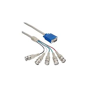 Intos VGA BNC câble d'écran HD15 mâle 5 x BNC mâle blindé 2.0 m ferrite