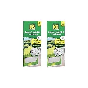 KB KBMOU3 - Pièges à Mouches et Recharges Sans Insecticide - Moustique, moucherons, insectes - Efficace 6 mois - Contient 3 pièges + 6 recharges -Piège collant inodore et discret -Simple d'utilisation
