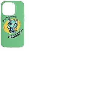 Handball Ballon de handball Chat-chattes Joueuse de handball Coque pour iPhone 14 Pro